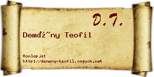 Demény Teofil névjegykártya